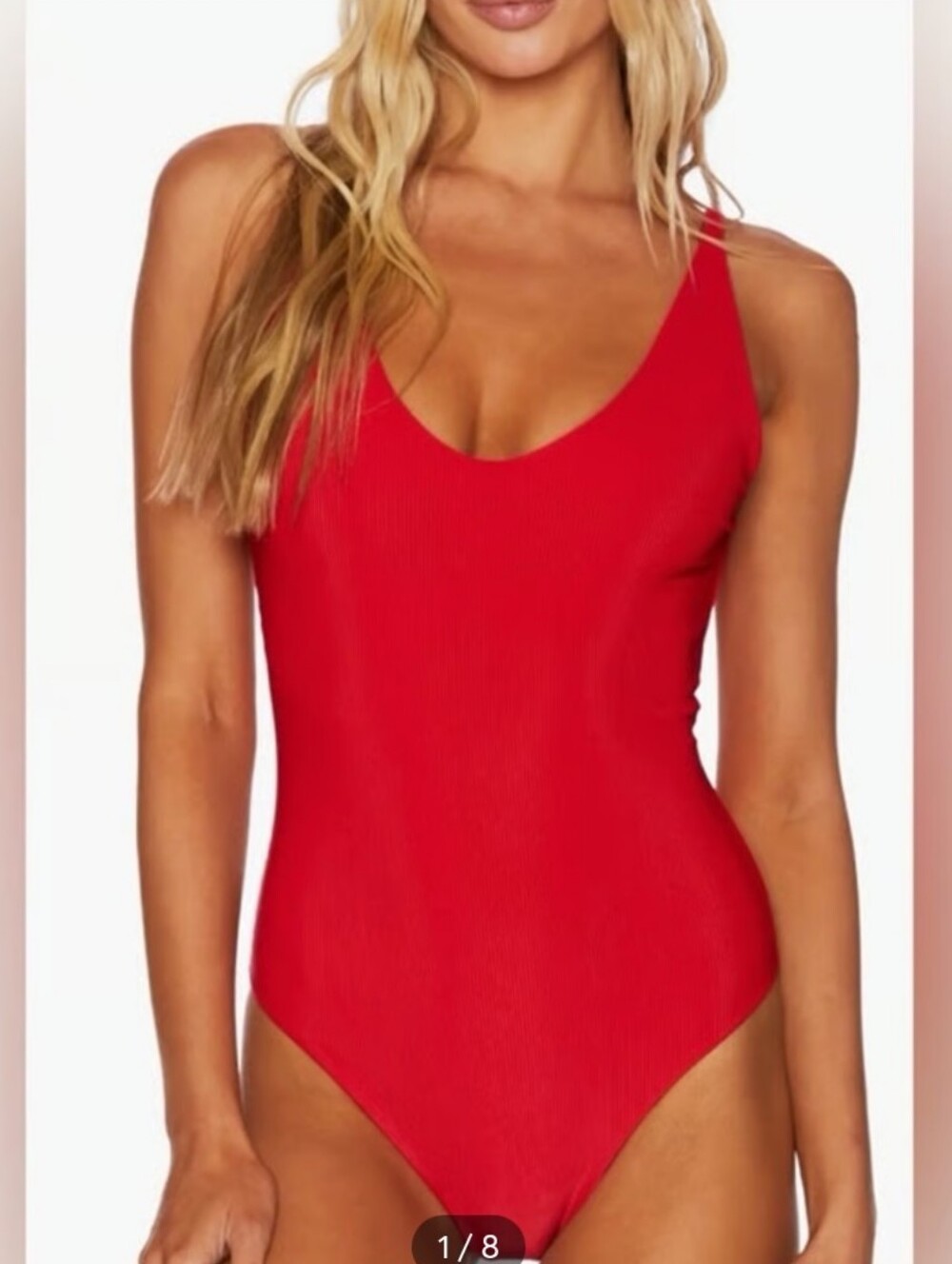 Beach Riot Reese One Piece Swimsuit Size Small Red